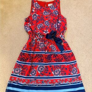 Eliza J Red and Blue Floral Dress